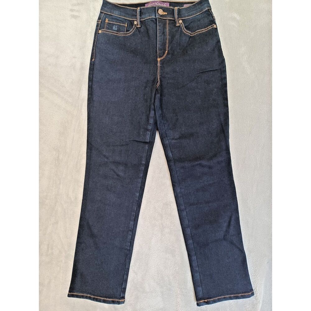 Gloria Vanderbilt Amanda Jeans Sz 6PS Petite Short Dark Wash Denim Straight Leg